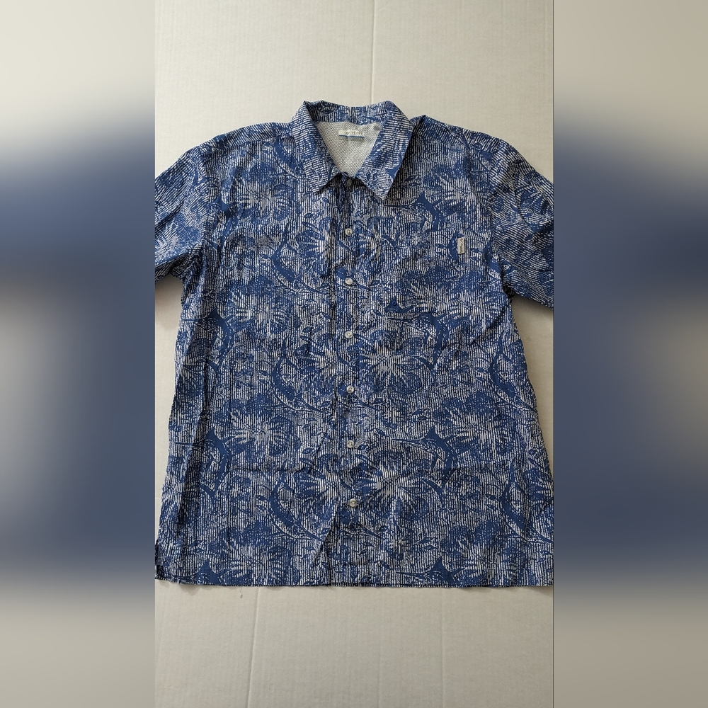 Columbia Performance Fishing Gear PFG Men's Short Sleeve Fishing Shirt Blue